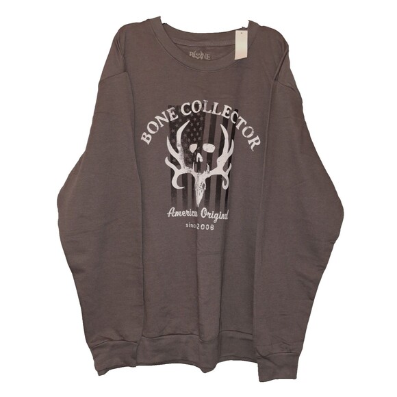 Bone Collector American Original Charcoal Gray Sweatshirt Mens Size XL (46-48) - Picture 3 of 9